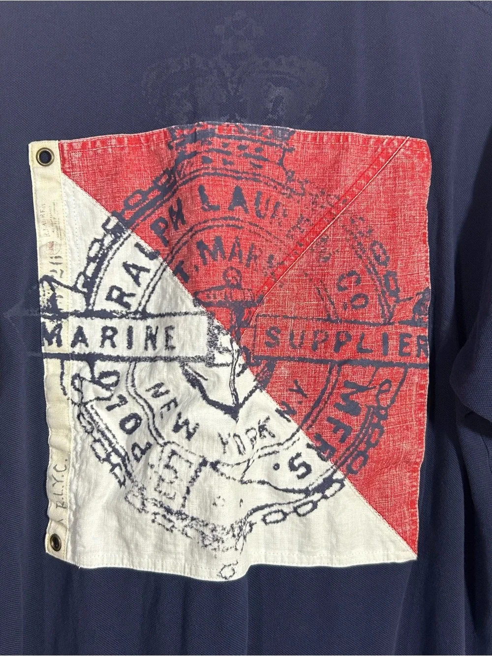 Polo by Ralph Lauren VTG Large Navy Polo Embroidered Crest RLYC PRL cruiser team